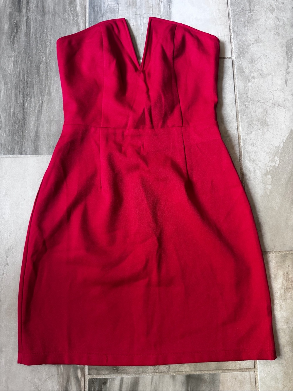 Missguided Red Women's Size 8 Strapless Split Sleeveless Dress